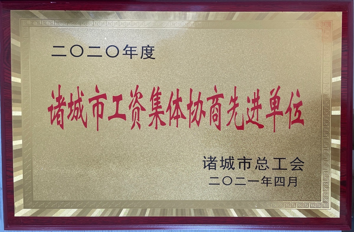 诸城市工资集体协商先进单位